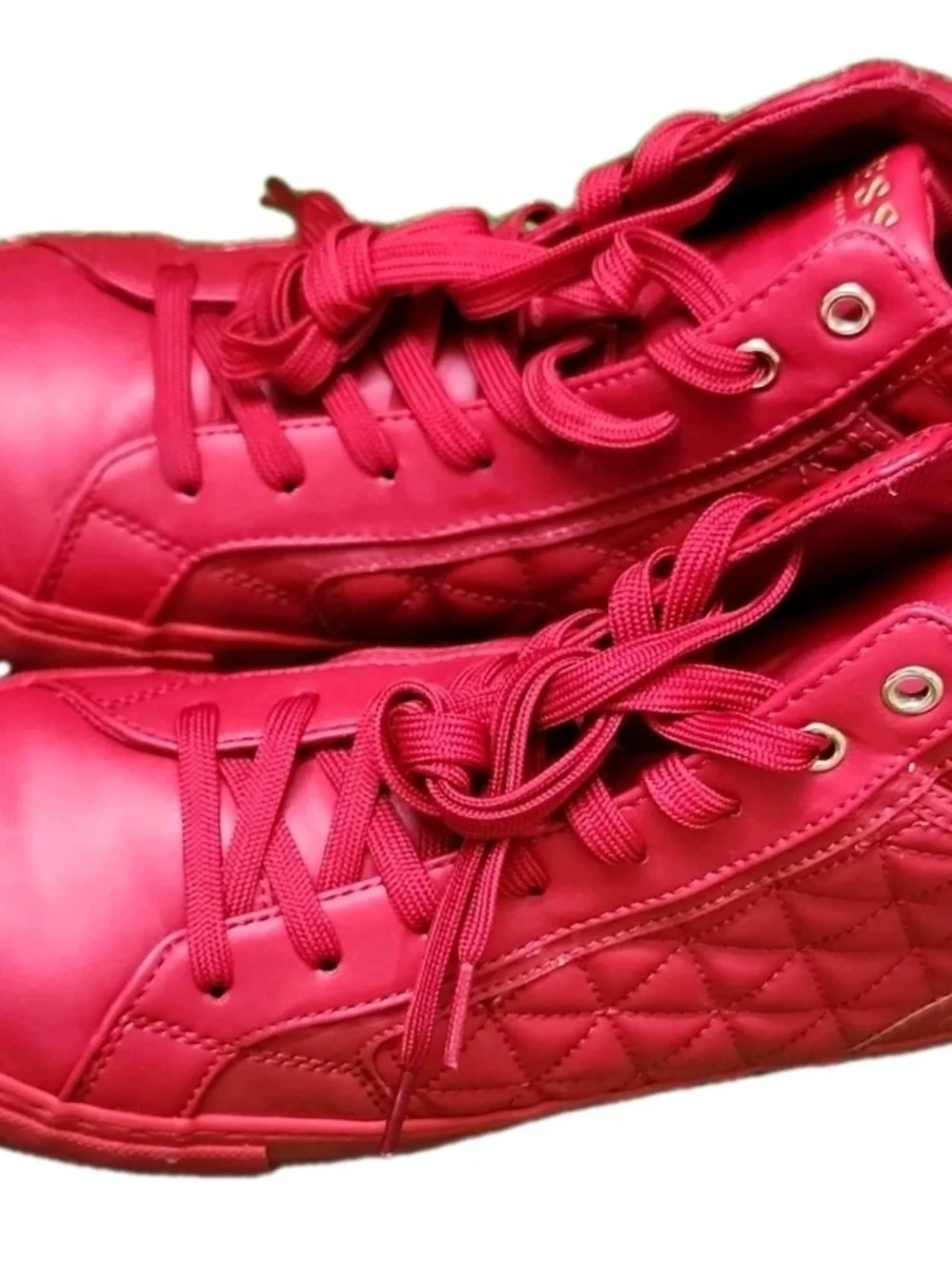 GUESS Men's Red Quilted Comfort High-Top Sneakers GMMERITT-C Lace Up US 9